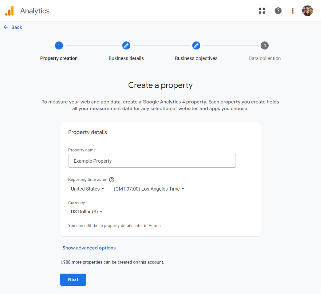 گام 1 در تنظیم GA4