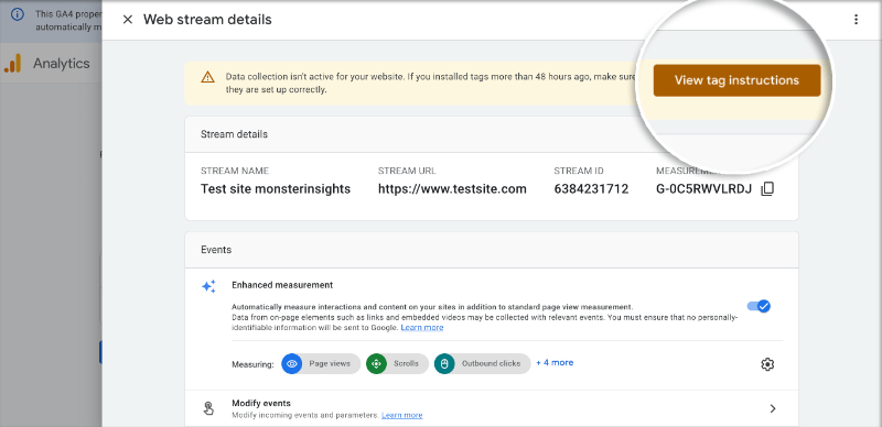 راه‌اندازی وب‌استریم در GA4 2